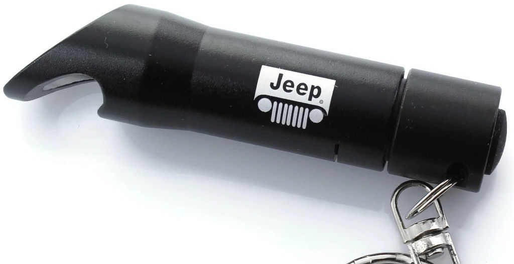 Black Jeep Grille Mini Flashlight LED Bottle Opener Key Chain